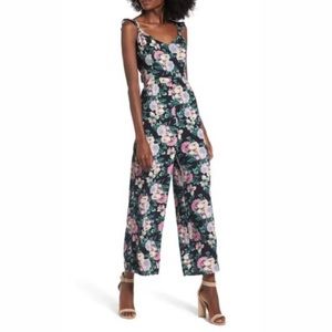 Leith | Ruffle Strap Jumpsuit in Navy Medieval Pretty Floral • S